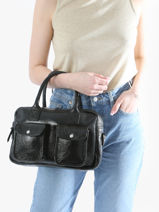 Handtas Le Dandy S clipse Leder Paul marius Zwart eclipse DANDSECL-vue-porte